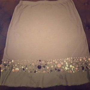 Love Moschino Grey Skirt W/ Silver Embellishments